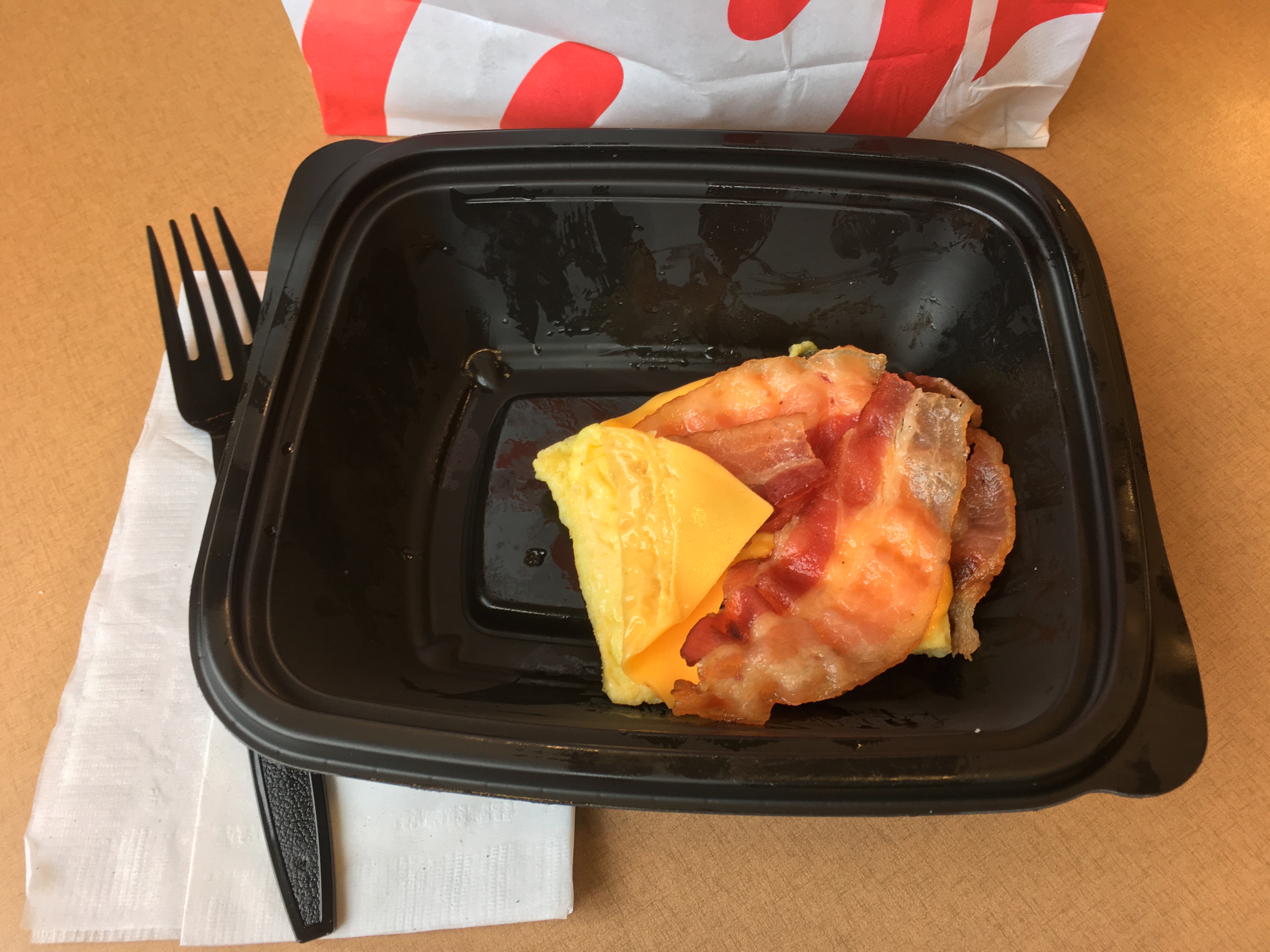 Low Carb Chick-Fil-A Bacon Egg and Cheese Biscuit