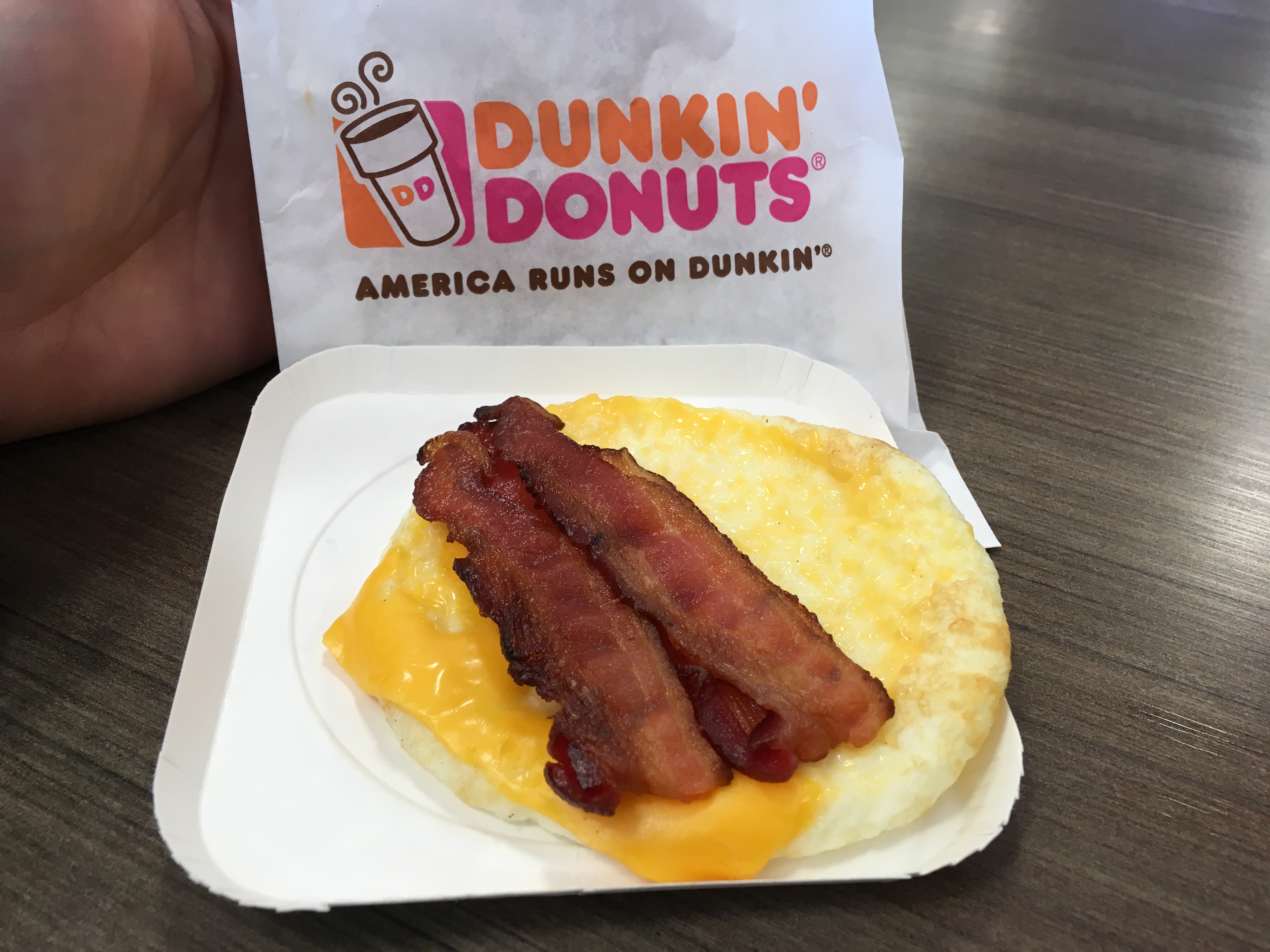 Low Carb Dunkin Donuts Bacon Egg and Cheese