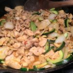 Low Carb Chicken Stir Fry - All Ingredients In the Pan