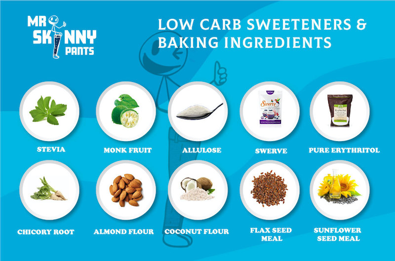 low carb sweeteners and baking ingredients